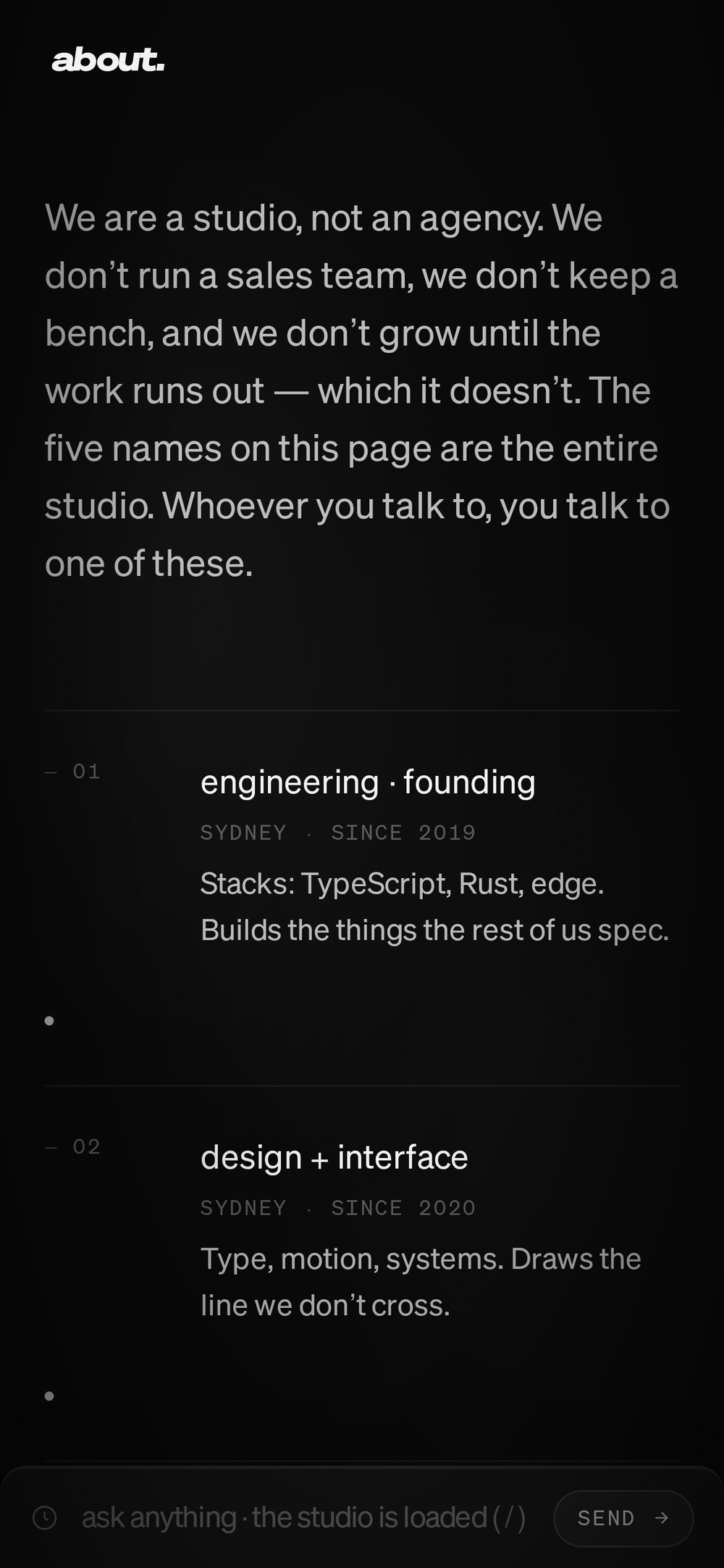 indffrnt. — the studio, as a build. — mobile 3