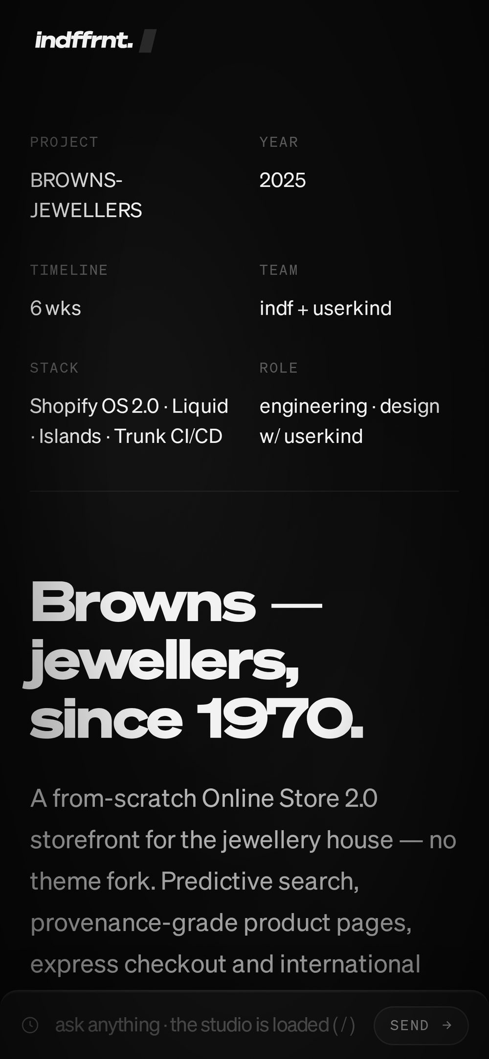 indffrnt. — the studio, as a build. — mobile 4